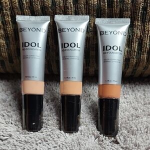Beyond Idol HD Foundation Trio - Cream, Tan, and Brown Shades